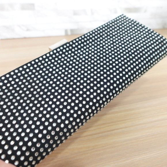 Black Clutch Evening Envelope Purse Bedazzled Gatsby Party Crystal Studded Small - Picture 8 of 13